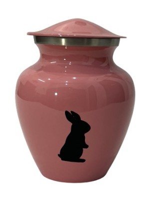 Pink Metal Rabbit Pet Cremation Urn